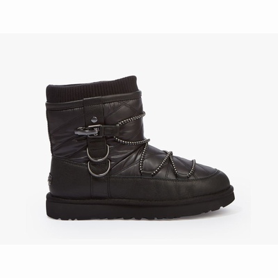 Botas UGG Puff Momma Classic Short Mulher Pretas | PT-AZLMC